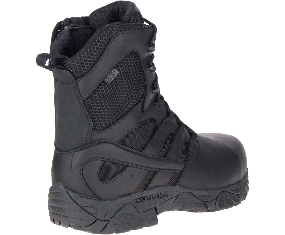 Kozaki Merrell Damskie Czarne - Moab 2 8\" Tactical Response Waterproof Comp Toe Work - 871692-XRN